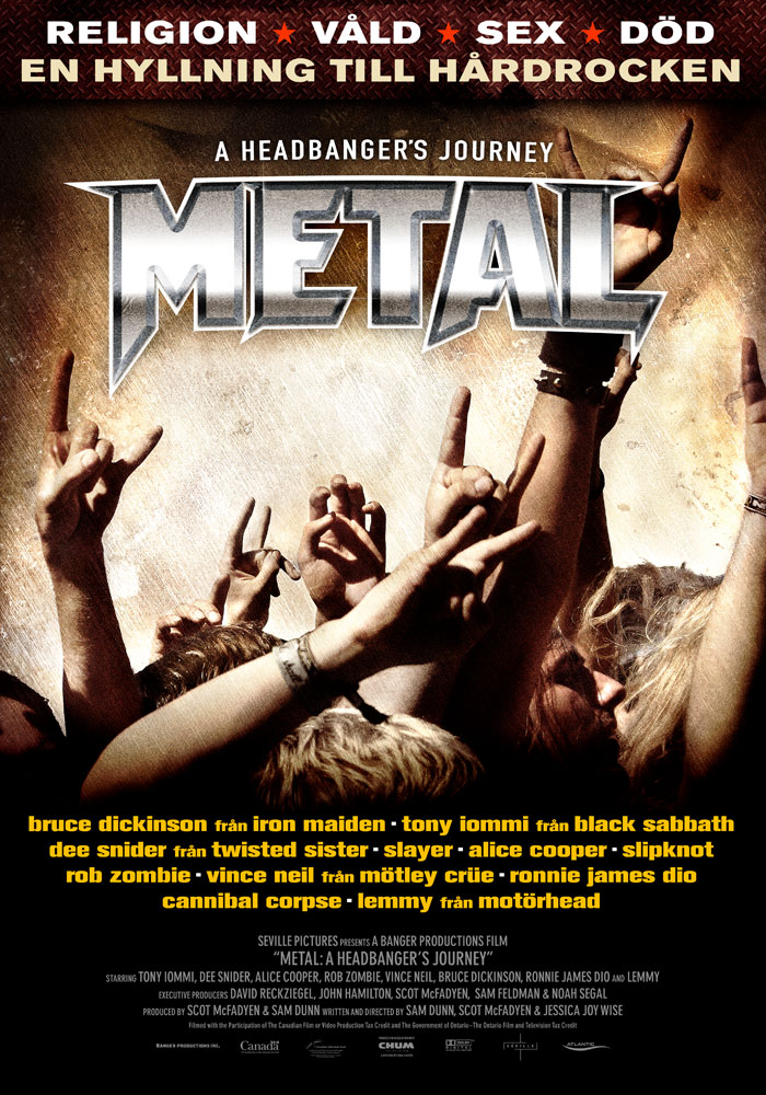 Metal – A Headbanger's Journey (2005) Sam Dunn, Scot McFadyen, Jessica Joy Wise promotional onesheet