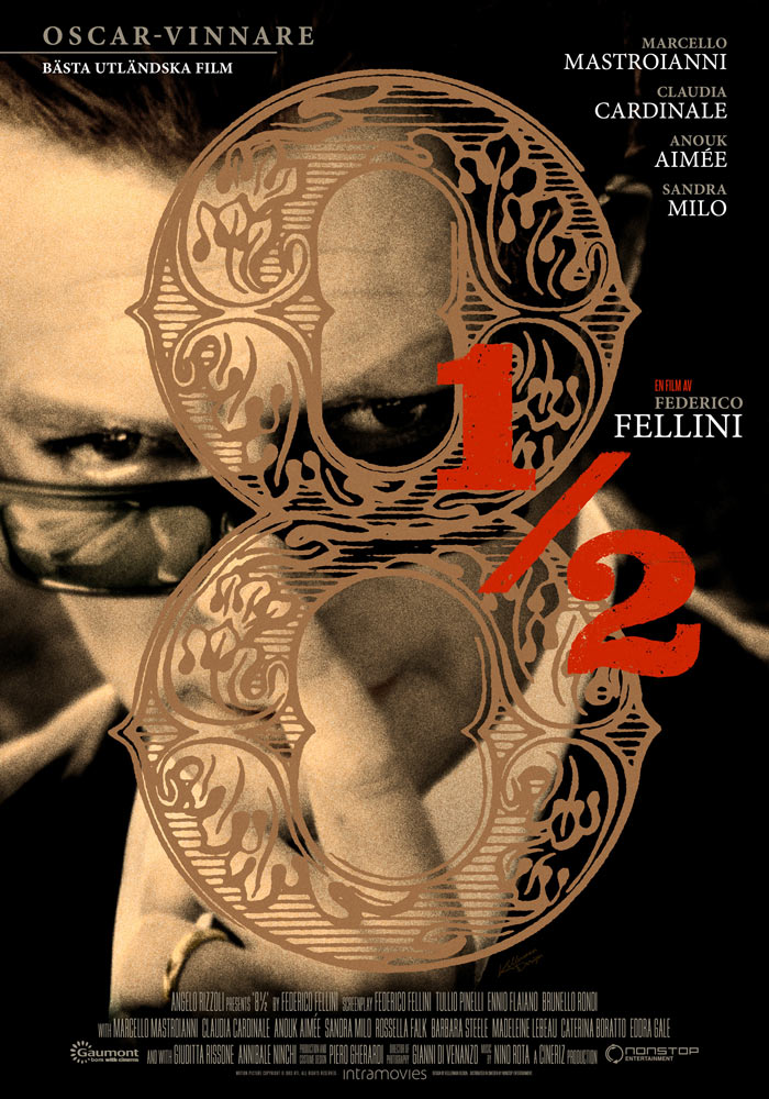 8½ (1963) Federico Fellini theatrical onesheet swe
