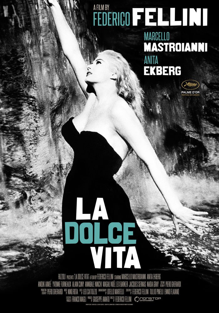 La dolce vita (1960) Federico Fellini, movie poster, English