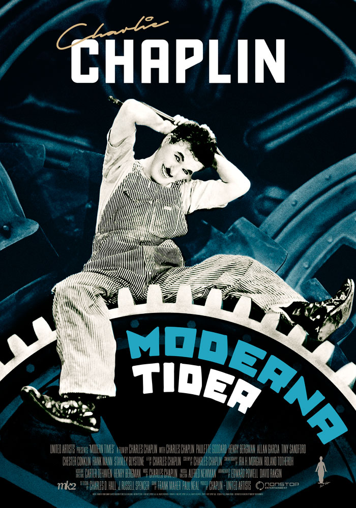 Modern Times (1936) Charlie Chaplin, movie poster, English