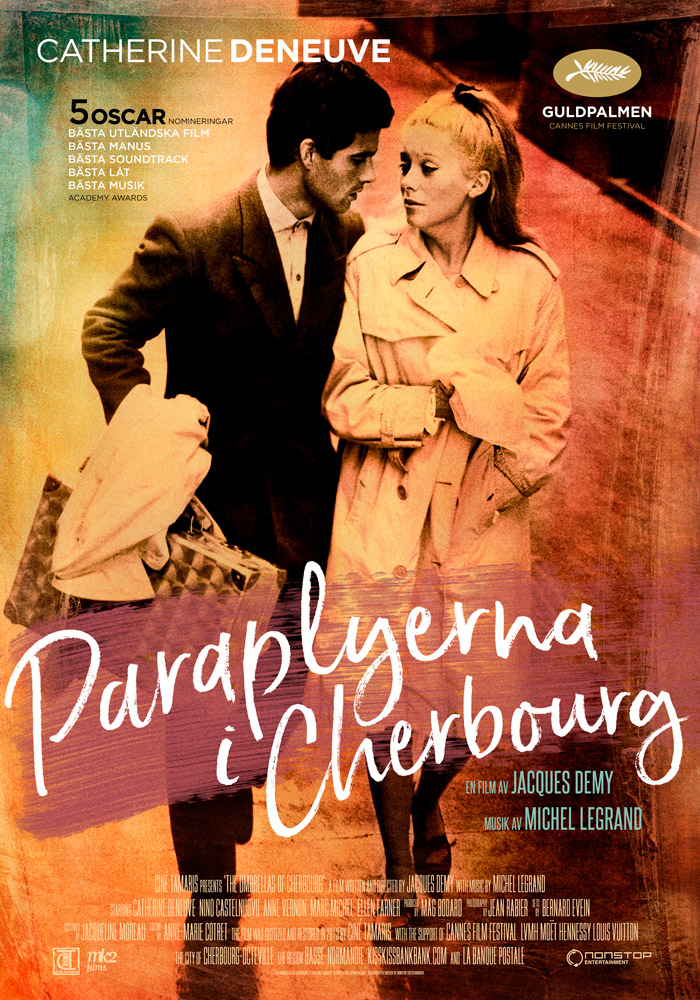The Umbrellas of Cherbourg (1964) Jacques Demy theatrical onesheet swe