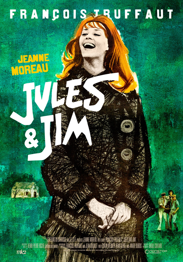 Jules and Jim (1962) Francois Truffaut theatrical onesheet